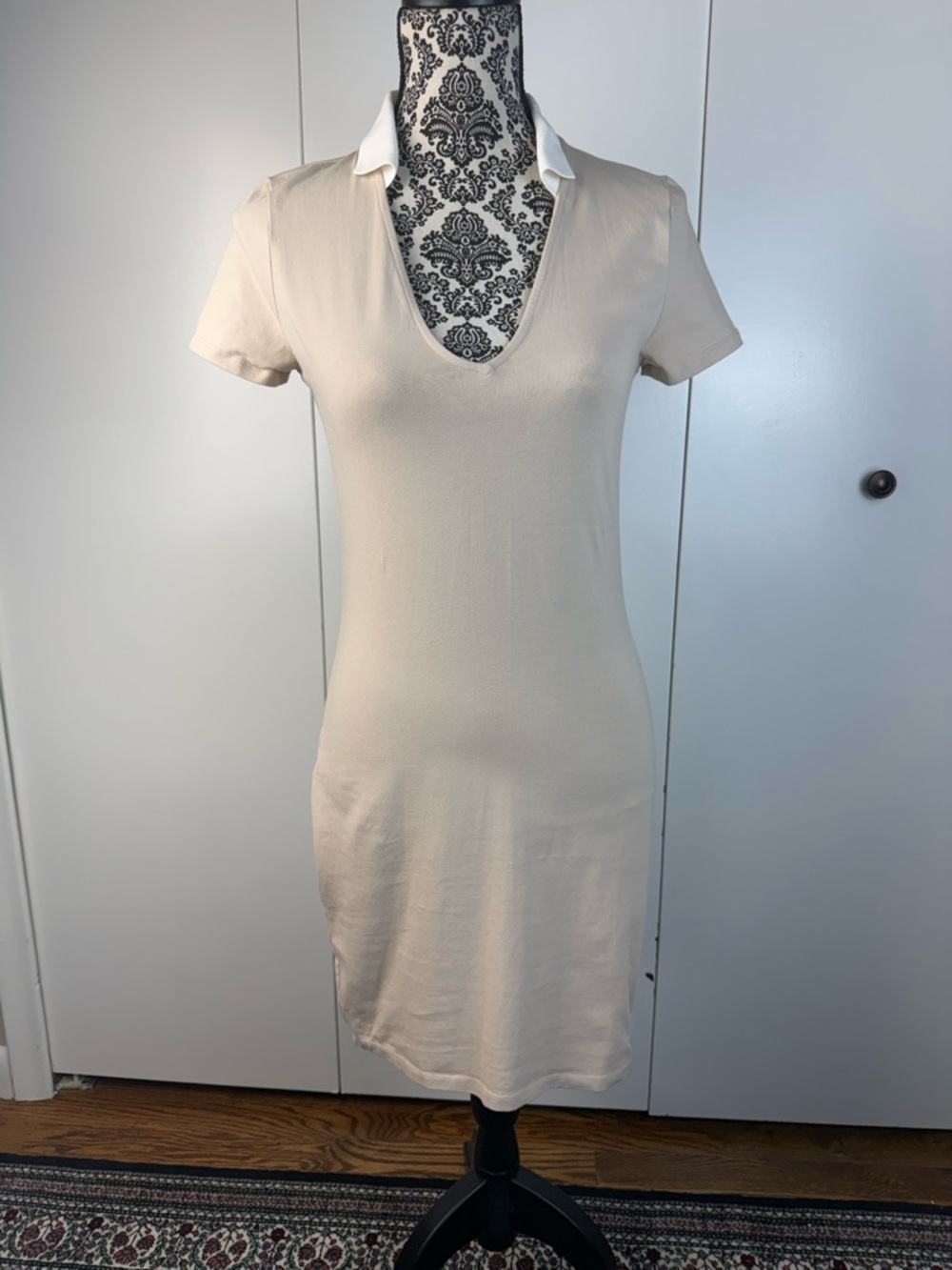 Divided size medium Beige Mini Dress with Cream Collar